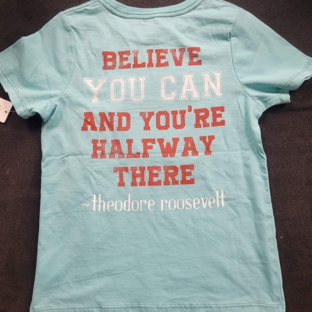 NWTs PEEK shirts. Youth Size 8. Theodore Roosevelt/Reach Your Goals Football - Picture 2 of 2